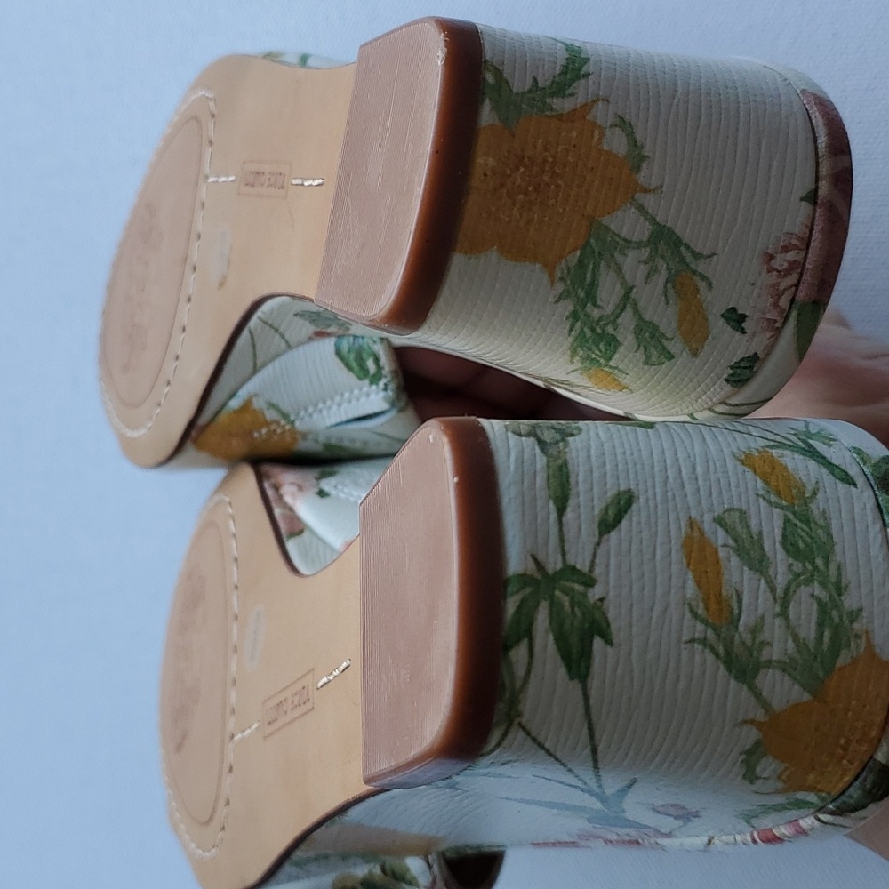 Vince Camuto Stephena Floral Boho Romantic Demi Wedge Slip on Mules Size 5.5 - Picture 9 of 10